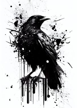 Raven Black and White