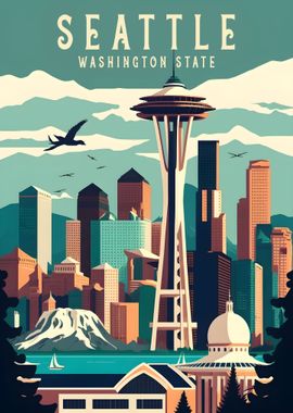 Seattle Travel Poster – Porchlight Design Co.