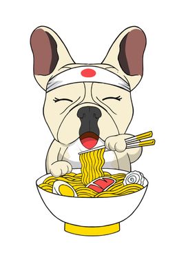 Cream French Bulldog Ramen