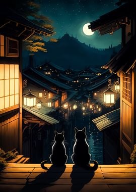 Cat moon japan 