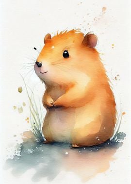 Capybara Watercolor