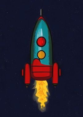 Rocket takeoff cartoon vin