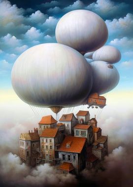 The Flying Town and clouds