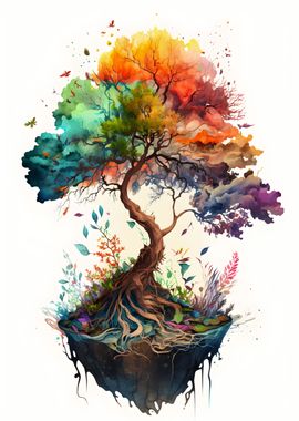 Colorful abstract tree