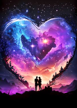 'Bride and Groom Universe' Poster, picture, metal print, paint by Luong ...