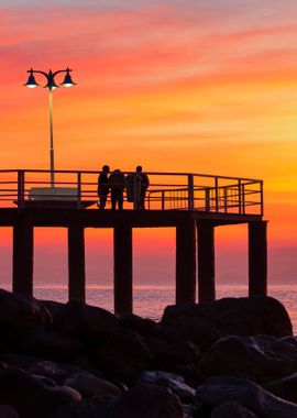 Sea sunset calm landscape