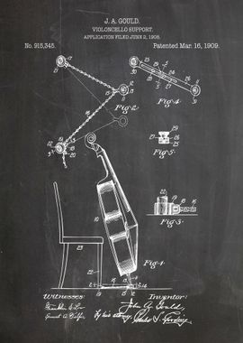 Cello support patent 1909