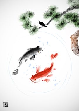 Koi fish Minimalist Pond