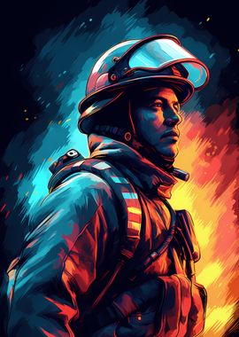 Firefighter Illustration