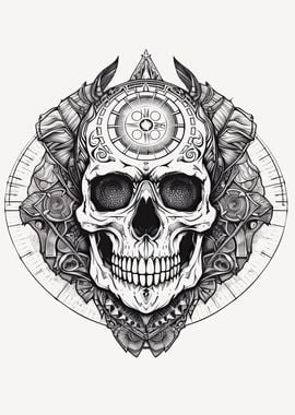 Black White Gothic Skull