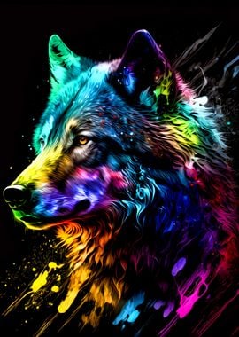 Colorful Wolf