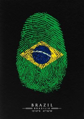 brazil finger flag art