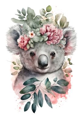 Pinky Floral Koala