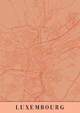 Luxembourg Orange Map