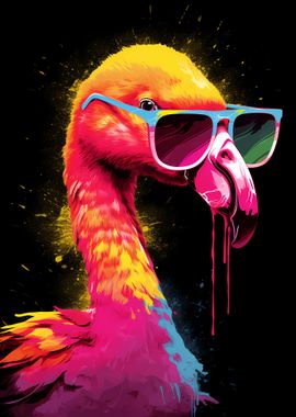 Flamingo With Sunglasses