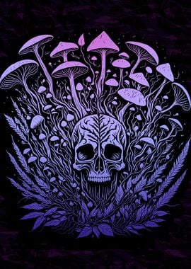 Psychedelic Fern Skull