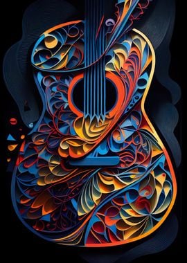 Abstract Acoustic Guitar