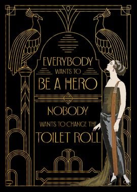 Art Deco Funny Bathroom