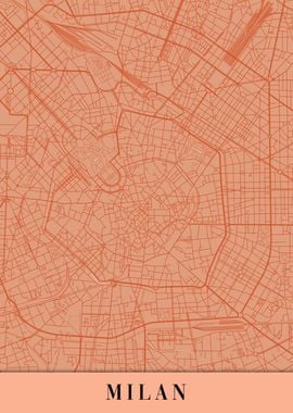 Milan Milano Orange Map