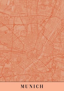 Munich Munchen Orange Map