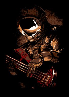 Astronaut with guitar