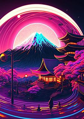 Japanese Landscape Neon