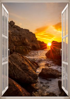 Window view sea landscape