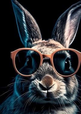 Rabbit Sunglasses Poster picture metal print paint by DecoyDesign Displate