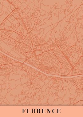 Florence Orange Map Italy