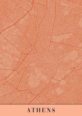 Athens Orange Map