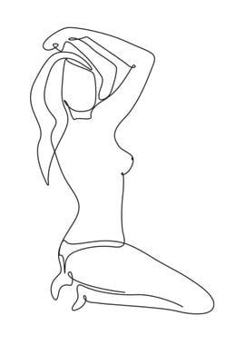 One Line Art Woman