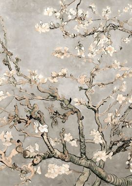 Almond Blossoms in Beige