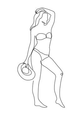 One Line Art Woman