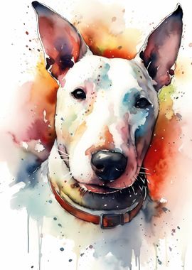 Bull Terrier Watercolor