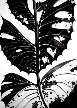 Black and White Monstera