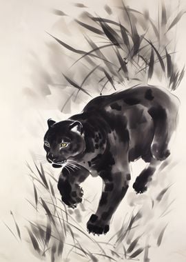 Panther Ink Drawing