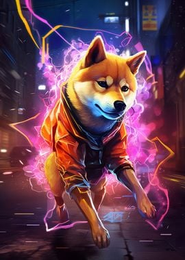 Gaming Shiba Inu dog