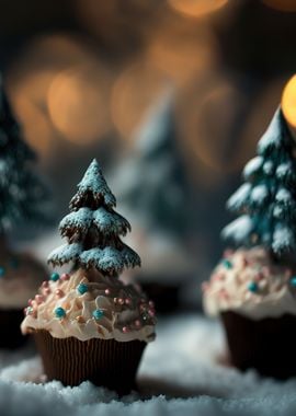 Christmas tree cupcakes