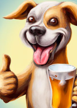 Funny Dog with Beer