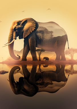 Elephant Sunset Animal