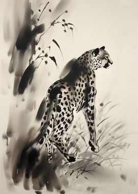 Cheetah Ink Illustration