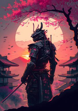 'samurai sunset' Poster, picture, metal print, paint by Muhammad Irsan ...