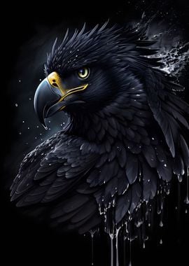 Black Eagle ' Poster, picture, metal print, paint by A J RILEY