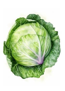 Cabbage Watercolor