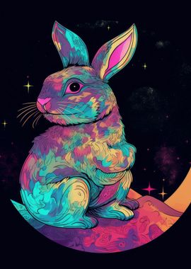 Bunny In Neon Style