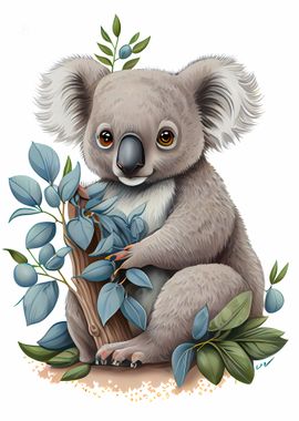 Koala With Bamboo