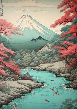 Vintage Mount Fuji Spring