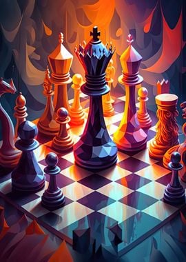 Game chess neon