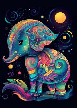 Elephant Colored Art