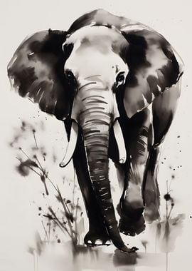 Elephant Ink Illustration